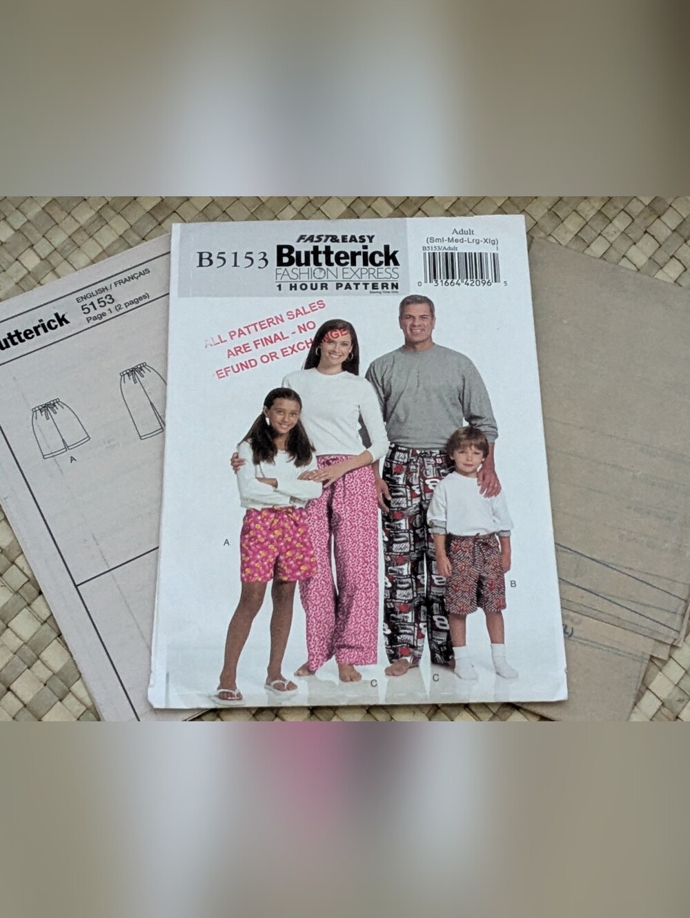 Butterick B5153 Fast & Easy 1-Hour Pattern - Sleep Pants & Shorts - Uncut